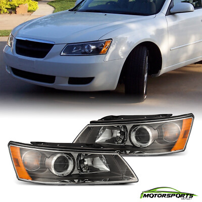 #ad For 2006 2008 Hyundai Sonata Left Driver Side Black Headlights Replacement Pair $106.98