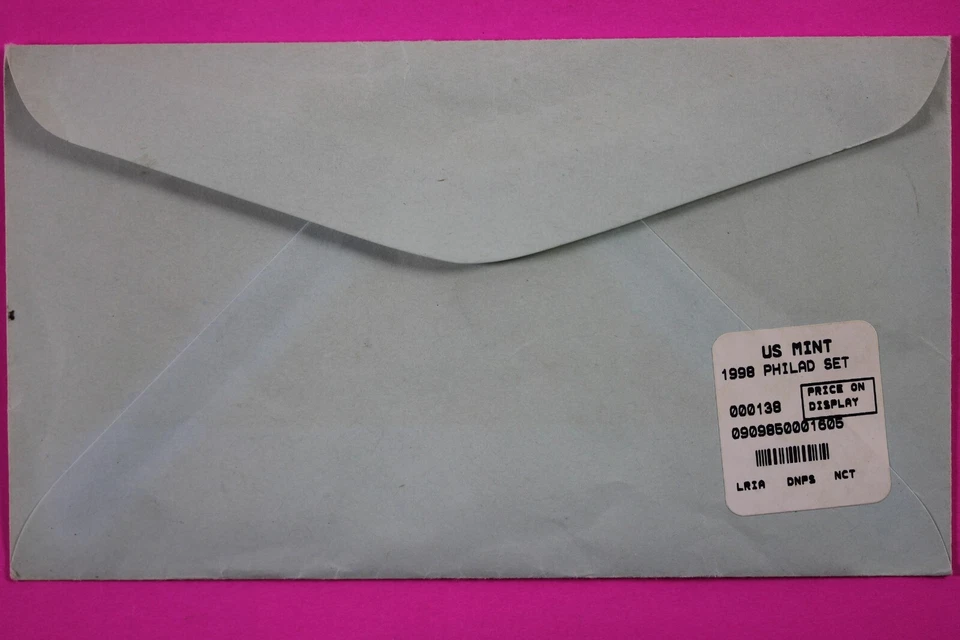 Very Rare 1998 Philadelphia Souvenir Mint Set In Green Envelope BU Coins 7008 - Image 2 of 4