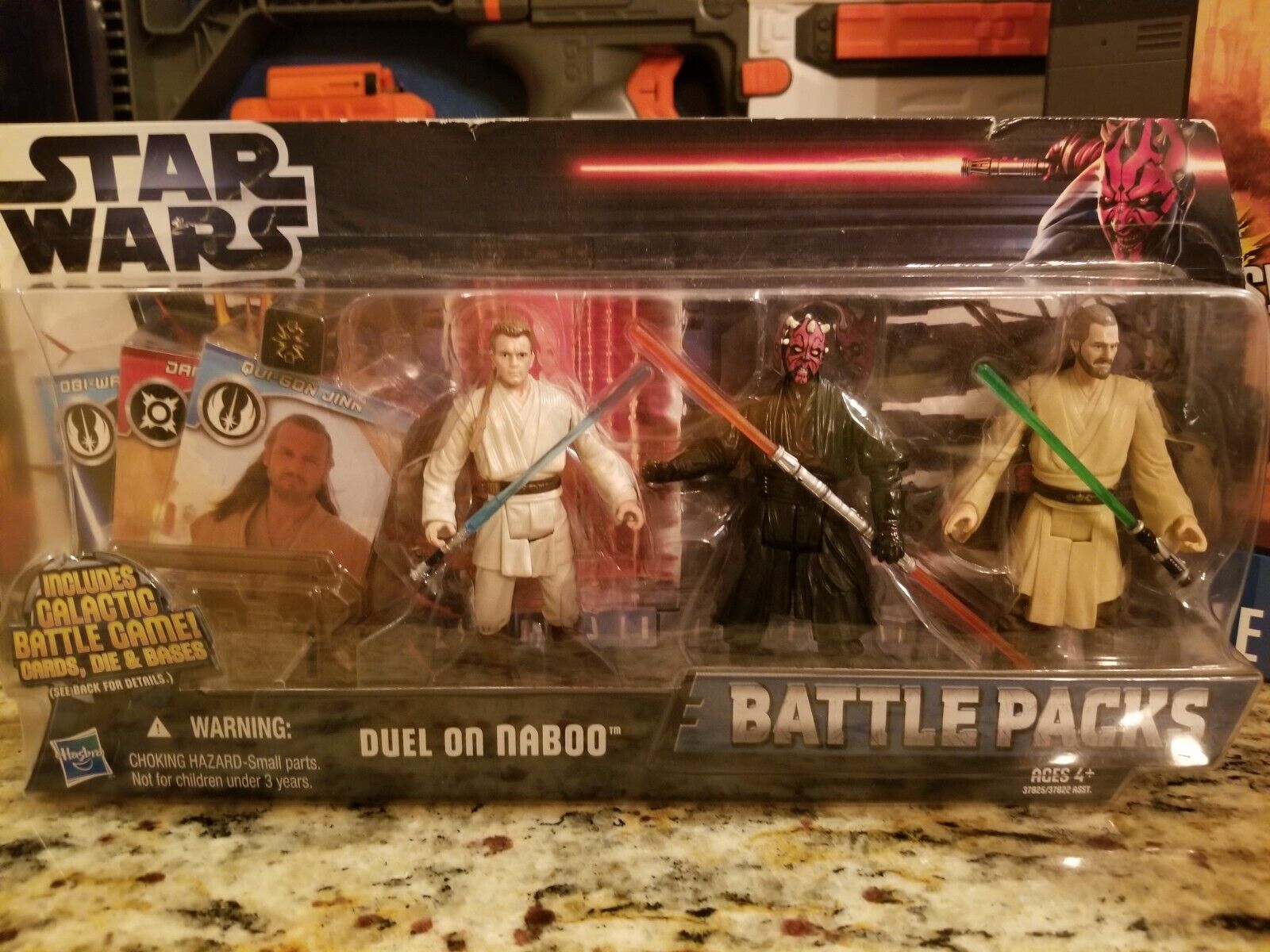 Star Wars Hasbro Battle Packs Duel of Naboo Darth Maul Qui-Gon Jinn Obi-Wan 3.75