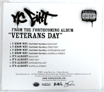 CD) MC Eiht – U Know Why / It's Alright , Promo, NM, Single, 8