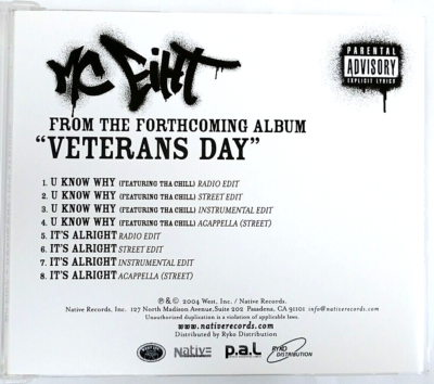 CD) MC Eiht – U Know Why / It's Alright , Promo, NM, Single, 8