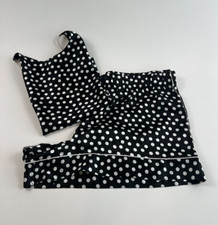 Victoria s Secret Satin Lace Trim Tank Top Satin Short Set Black Sz XL NWT