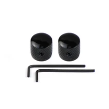 Set 2pcs Electric Bass Guitar Knobs Metal Dome Knobs Black Color with Wrenches