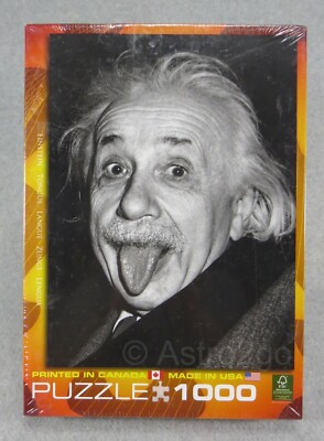ALBERT EINSTEIN TONGUE-Physics Science E=mc2 Genius 1000 pc Puzzle 19 X 27 NEW!