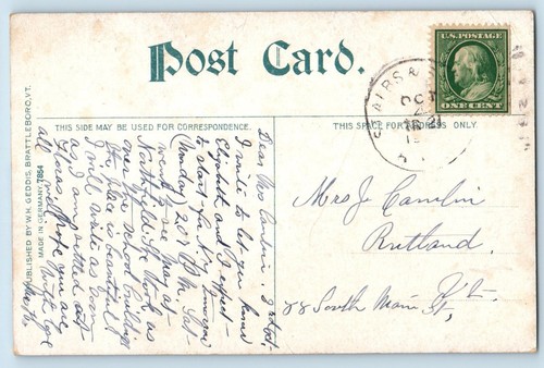 c1910 Hinsdale New Hampshire NH Vintage Postcard Dam Vernon Vermont Lake River - 第 2/2 張圖片
