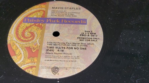 Mavis Staples Time Waits For No One 12" Vinyl 1989 Paisley Park PROMO - Picture 3 of 3