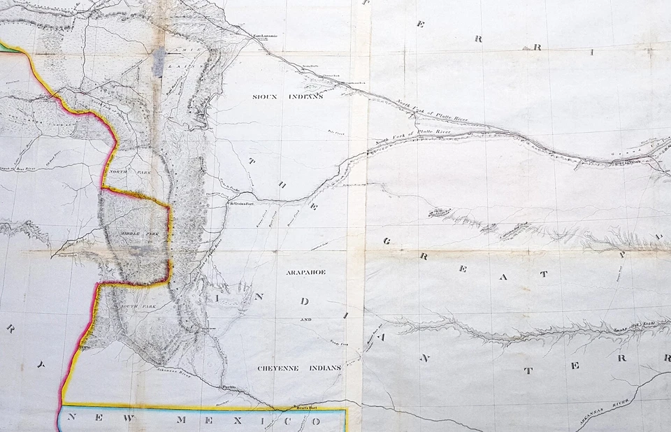 Mapa antiguo grande Howard Stansbury 1852 Forth Leavenworth, KS a Salt Lake, Utah Foto 4 de 4