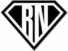 4" RN REGISTERED NURSE SUPERMAN SHAPE HELMET BUMPER DECAL STICKER MADE IN USA
