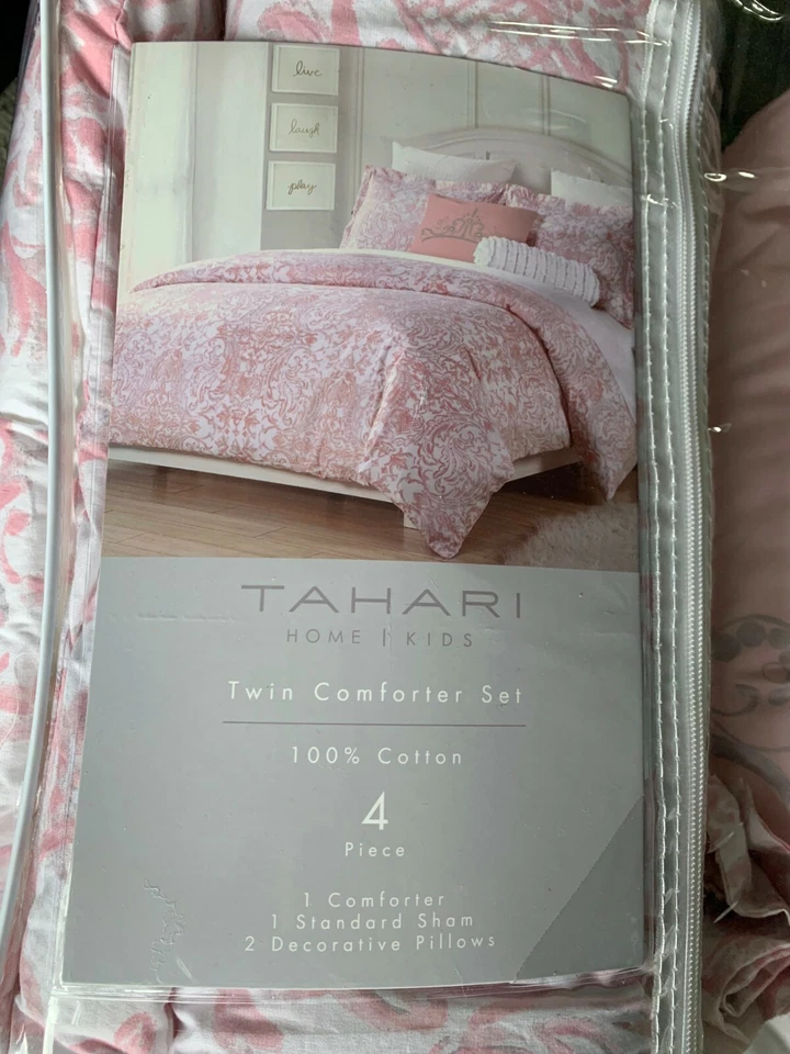 TAHARI Niños Niñas 4 Piezas Blanco Rosa Floral Conjunto Doble Corona Foto 2 de 3