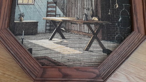 KAY DEE RHODE ISLAND HANDPRINTS 100% PURE LINEN WALL HANGING FARM HOUSE KITCHEN - Picture 6 of 12