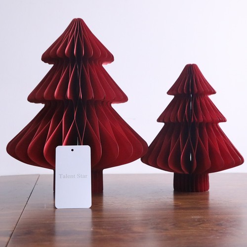Centro de mesa Talent Star 2 piezas papel decoración árbol de Navidad 3D árboles panal