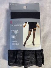 1 pr NOBO Matte Opaque -Thigh Highs - ONE SIZE - Black
