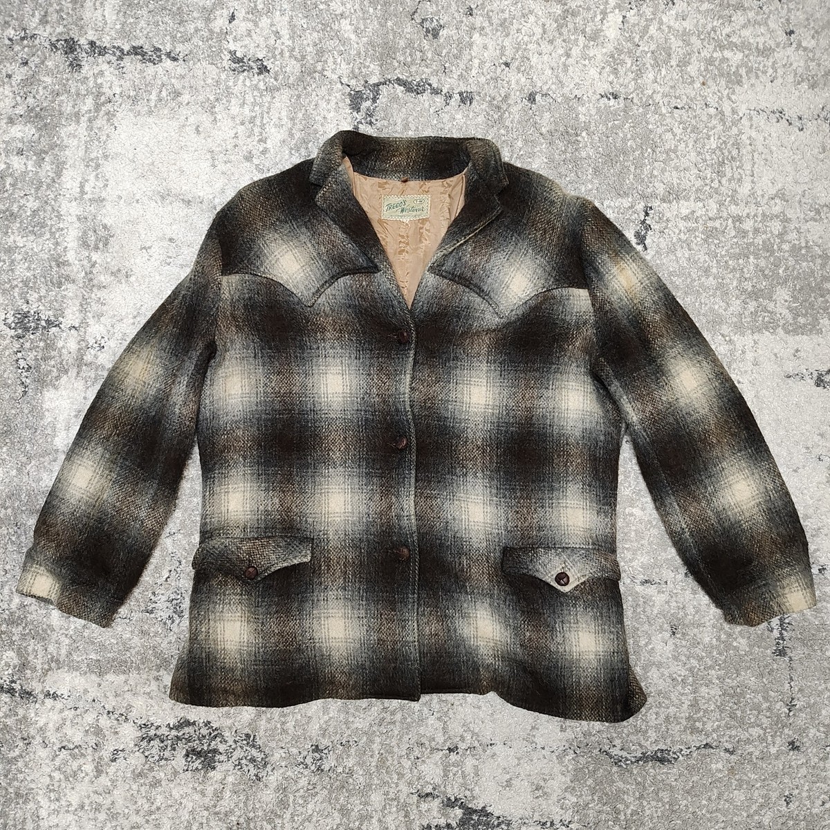 Vintage 50's 60's Trego's Westwear Shadow Plaid Western Vintage 50's 60's Trego's Westwear Shadow Plaid Western