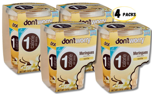 Don't Worry Merengue Galletas Keto Friendly | Vainilla | 4 PAQUETES