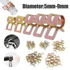 50pcs 5 6 7 8 9mm Spring Clips Fuel Line Hose Water Pipe Air Tube Clamp Fastener
