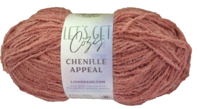 Lion Brand Yarn Let s Get Cozy Chenille Appeal  Rose Dawn 
