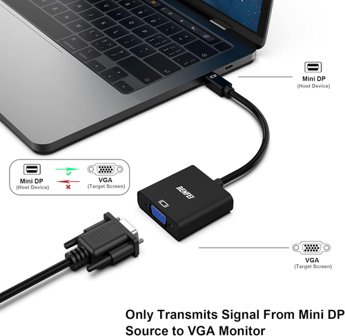 BENFEI Mini Displayport to VGA Adapter, Mini DP Display Port to VGA (Thunderbolt - Picture 2 of 12