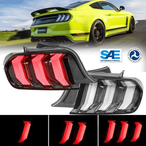 Euro Style For 15-2023 Ford Mustang LED Tail Lights Sequential Turn Signals Pair - Picture 1 of 9