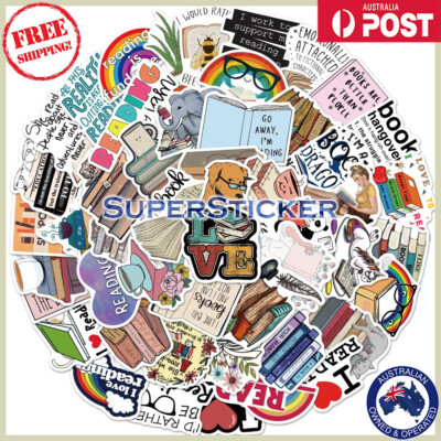50pcs Study Reading Bookworm Decal Bomb Stickers Gifts Laptop Phone ...