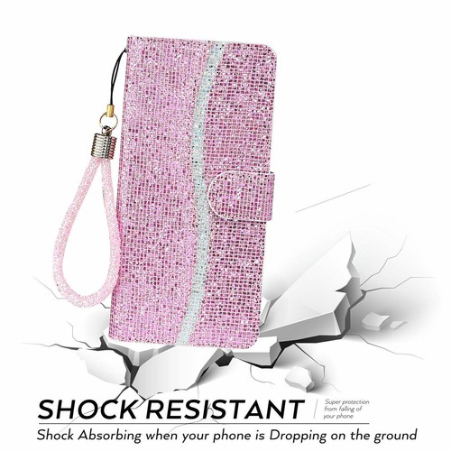 Bling Glitter Flip Leather Wallet Case For iPhone 7 8+11 12 13 14 15 16 Pro Max - Picture 5 of 29
