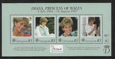 1998 Diana Princess of Wales Mini Sheet Complete MUH/MNH as Issued