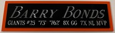 BARRY BONDS SF GIANTS NAMEPLATE for AUTOGRAPHED Signed BAT-JERSEY-BASEBALL-PHOTO