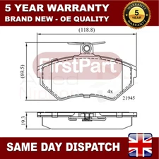 Fits Audi A4 VW Passat 1.6 1.8 1.9 TDi 2.6 Firstpart Front Brake Pads Set