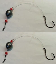 2 Pcs Drum Bottom Fishing Rig Red Fish Carolina Rig 3oz. Catfish 8/0 Circle Hook