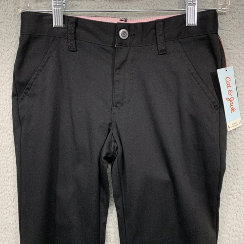 Cat & Jack Pants Girls 10 Black Denim Jeans Straight Recto Adjustable Waist NWT - Picture 2 of 10