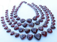 Natural Mozambique Garnet Gems Faceted Heart 10-23 Beads Size are in approx. 
