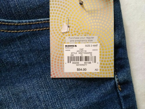NEW Maternity a:glow Blue Denim Jeans Cropped Flare Size 2 New - 第 2/7 張圖片
