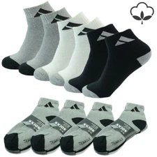 Adi 3 6 9 12 Pairs Ankle/Quarter Crew Mens Socks Cotton low cut Size 9-11