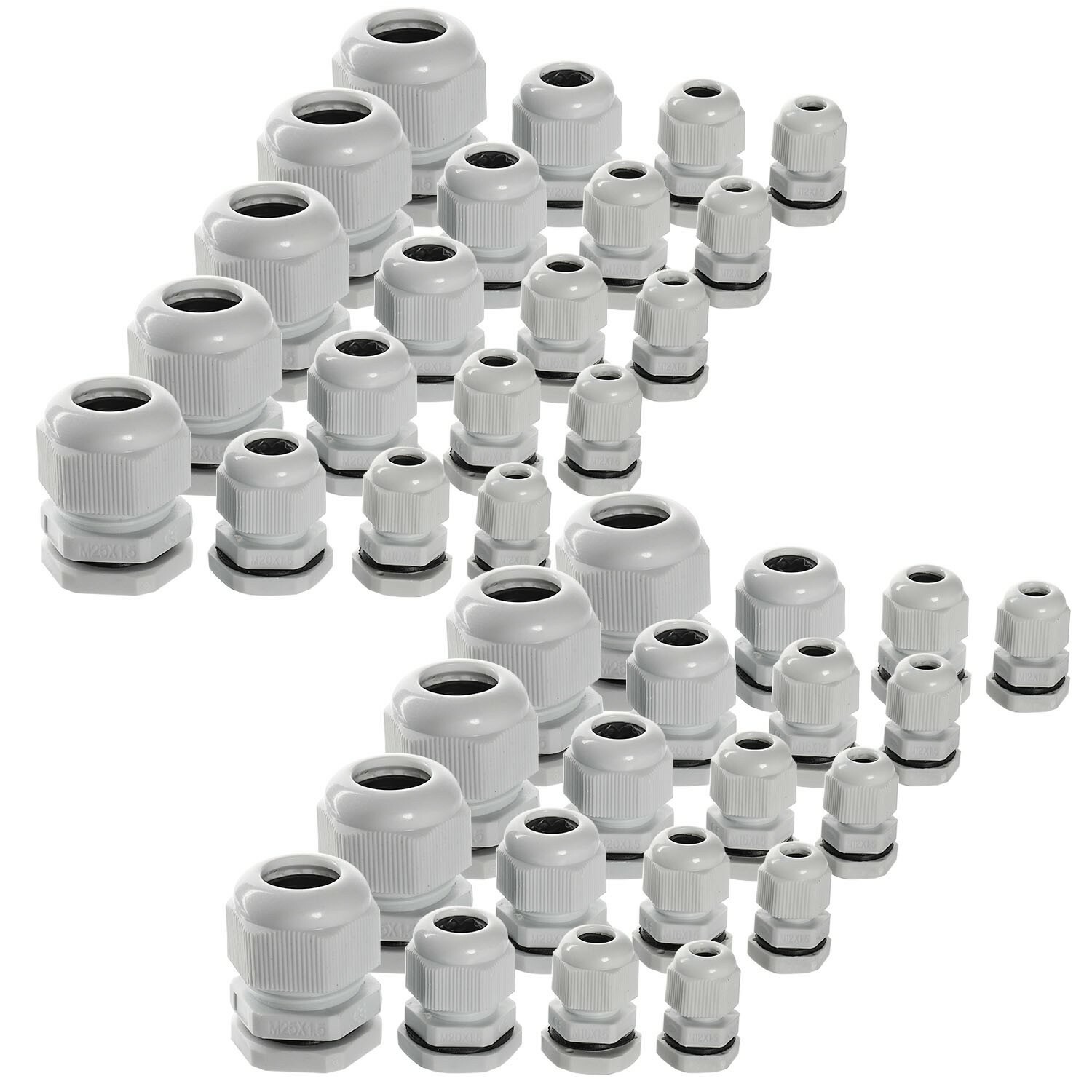 40-teiliges Kabelverschraubung Set - IP68 Wasserdicht Für Kabel 3-15mm