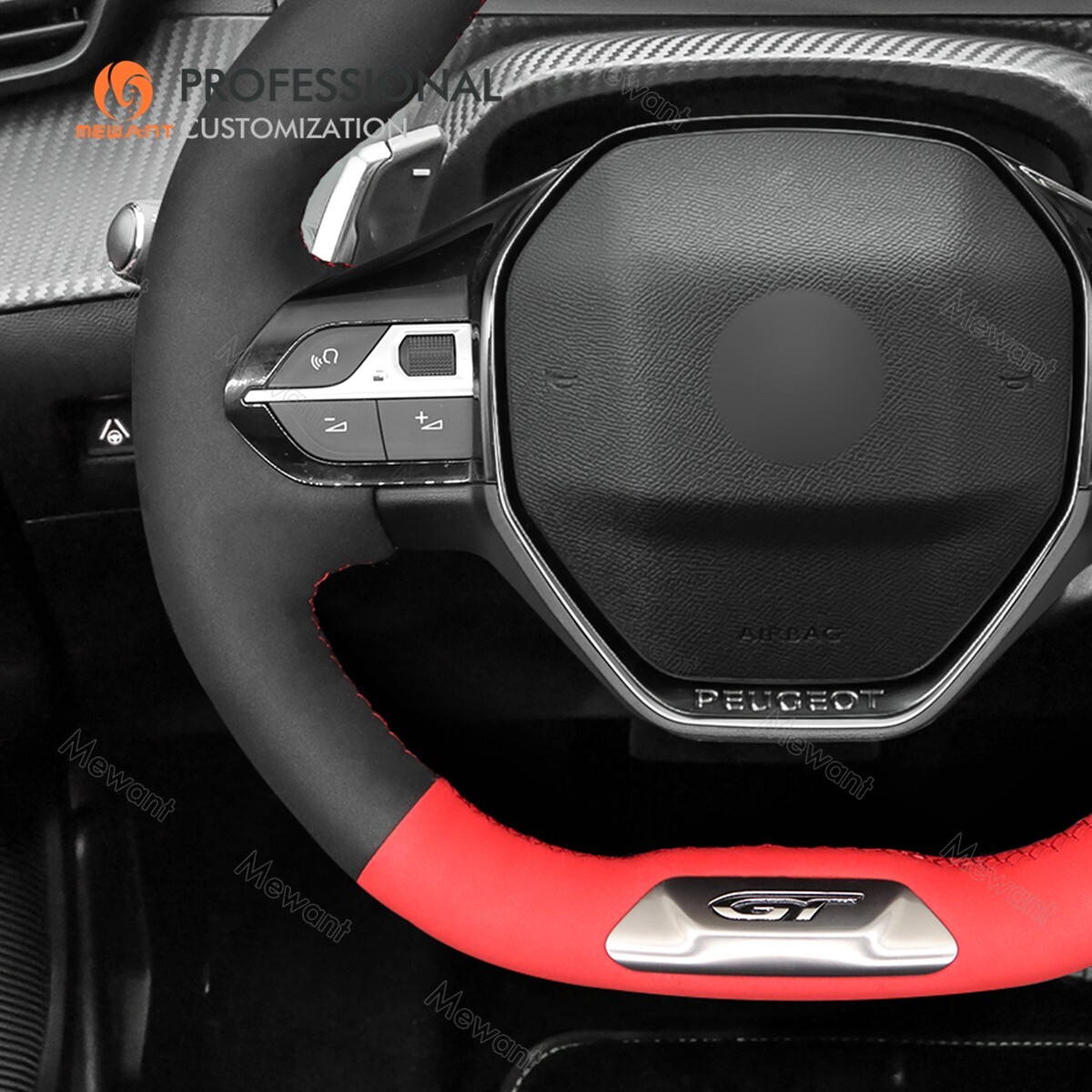 Coprivolante MEWANT Per Peugeot - Personalizzato Per 208,308,2008,3008,508,5008,Rifter - Pelle Sintetica - Foto 8