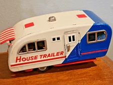 RARE 1950s JAPANESE TIN SSS SHIOJI HOUSE TRAILER TOY FRICTION *Excellent!!!