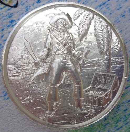 2 oz. THE CAPTAIN #3 Elemetal Privateer Series round .999 fine silver
