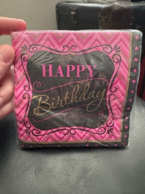 Born To Be Fabulous 16ct. Paper Beverage Napkins Party Supply Tableware New!!