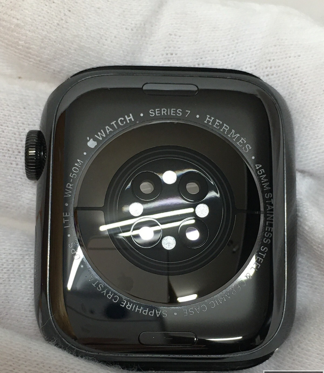 HERMES Apple Watch Series 7 45mm Black Dial Box Strap