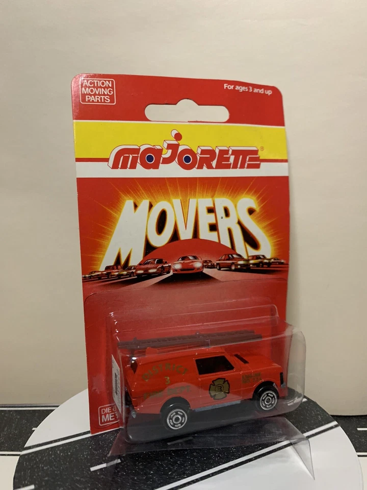 Majorette Movers #240 Range Rover Fire Dept. District 3 Red w/Ladder 1:60 NIP - Image 2 of 4