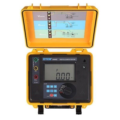 ETCR3000C Digital Earth Resistance Tester 4-Digital Super-Large LCD Display #D