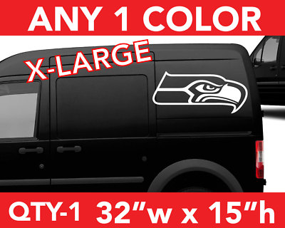 SEATTLE SEAHAWKS ''HEAD'' ONLY WALL AUTO DECAL STICKER 32''w x 15''h ANY 1 COLOR