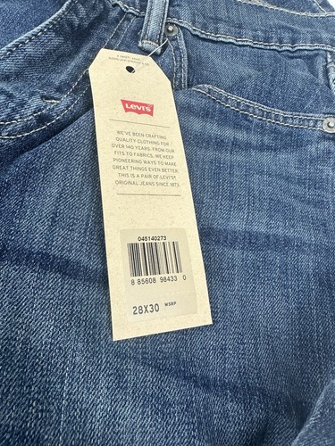 Levis 514 Jeans Mens 28x30 Blue Straight Leg Regular Fit Stretch - Picture 4 of 4