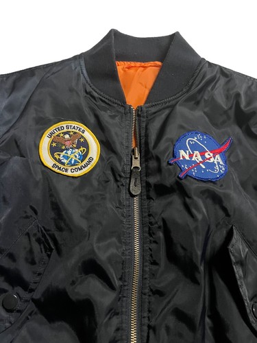 Alpha Industries NASA Bomber Jacket – Youth Small – MA-1 Apollo Blue - Picture 3 of 12