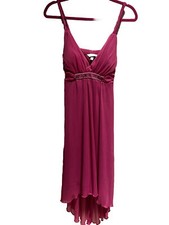 👗🌸Speechless Pink Sheer Overlay Twisted Straps Empire Waist Back Bow Size M