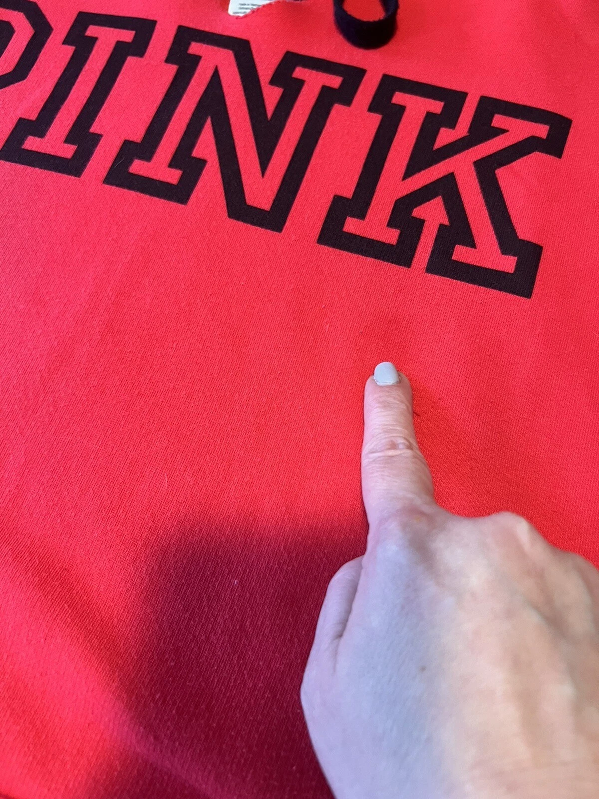 UNDERCOVER Felpa con cappuccio Victoria's Secret ROSA da donna rossa collo a V split collo taglia M