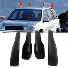 4x Roof Rack Rail End Cover Cap Shell Replacement Black Fit Toyota RAV4 01-05