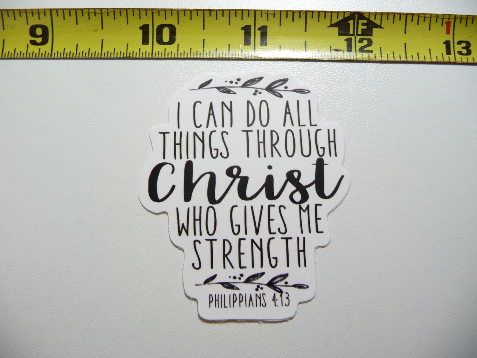 Christian Faith Decal Sticker - Philippians 4:13 Strength Motto