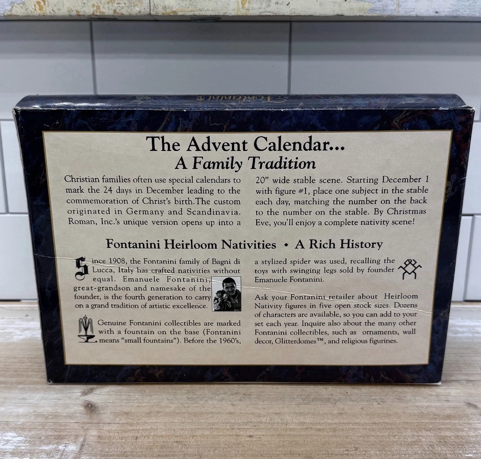 Juego de calendario de adviento belén romano Fontanini en caja, decoración navideña vintage 1993 Foto 3 de 4