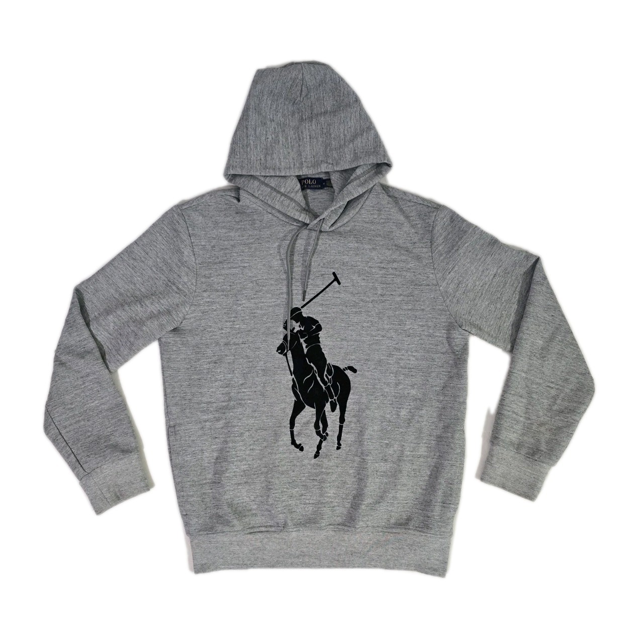 Polo Ralph Lauren OVERSIZE PONY grande logo pullover felpa con cappuccio grigio uomo M