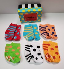 Trumpette Cheeritoes Baby Boy Girl Socks Newborn Infant Sz 0-12 mos Stripes Dots